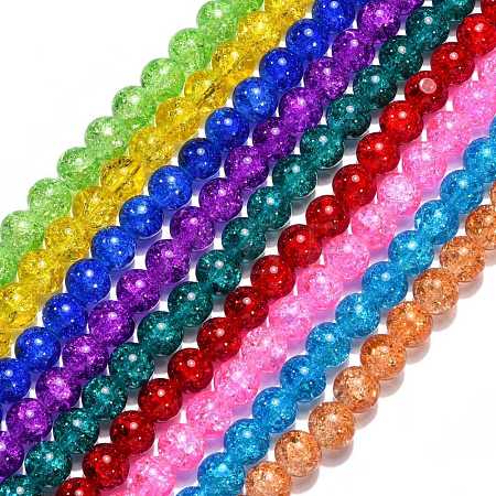 Mixed Crackle Glass Bead Strands GGC10mm-1