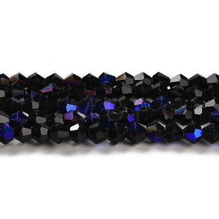 Transparent Electroplate Glass Beads Strands GLAA-F029-3mm-D02-1