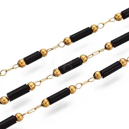 Handmade Seed Beads Column Link Chains CHS-T006-33G-1