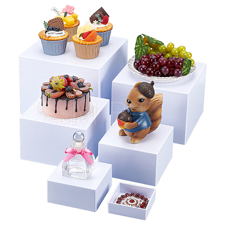 6Pcs 6 Sizes Square Acrylic Packing Box Sets CON-WH0110-302-1