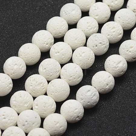 Unwaxed Natural Lava Rock Beads Strands G-J367-01-5mm-1