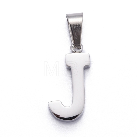 Non-Tarnish 304 Stainless Steel Letter Pendants STAS-H127-J-P-1