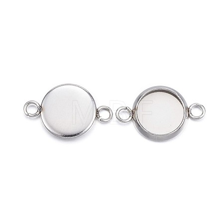 Tarnish Resistant 304 Stainless Steel Cabochon Connector Settings STAS-G170-26P-8mm-1
