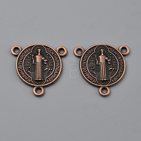 Tibetan Style Alloy Saint Benedict Medal Chandelier Component Links FIND-WH20027-40-1