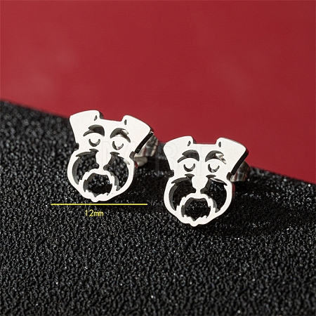 Non-Tarnish Stainless Steel Stud Earrings PW-WG88127-06-1