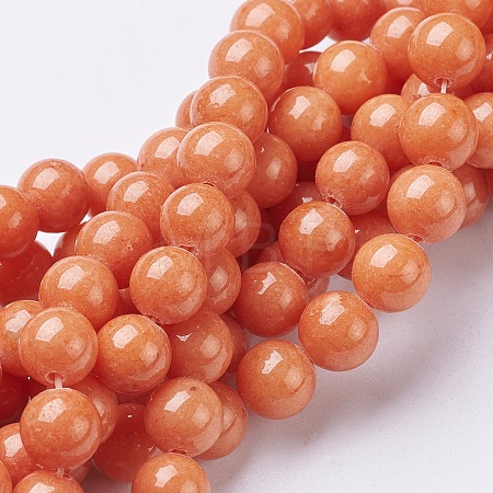 Natural Mashan Jade Round Beads Strands G-D263-8mm-XS21-1