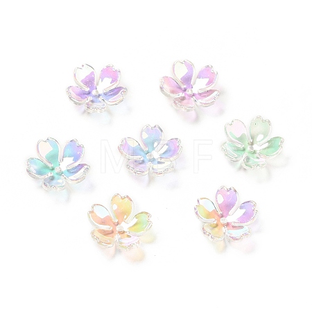 Transparent Acrylic Flower Bead Caps MACR-C009-13-1