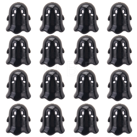 30Pcs Opaque Acrylic Beads MACR-SC0001-60B-1