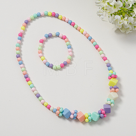 Plastic Beaded Necklaces & Beaded Bracelets WG32877-14-1