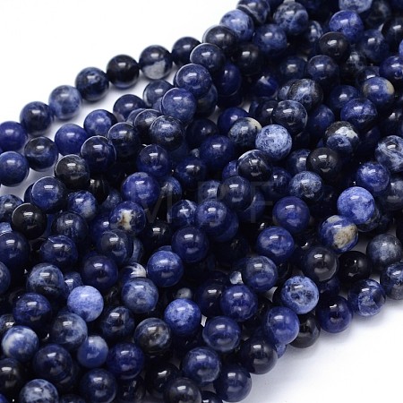 Round Natural Sodalite Beads Strands X-G-F222-39-10mm-1