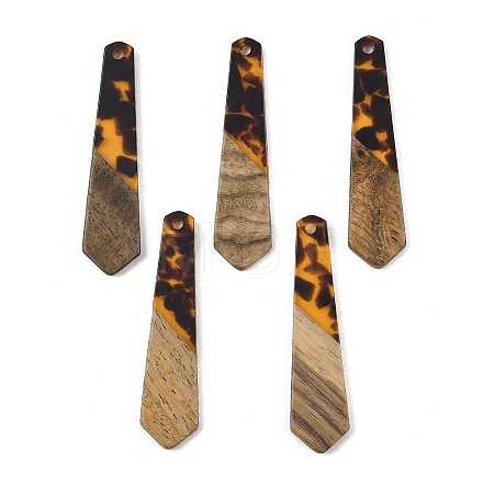 Transparwnt Resin & Walnut Wood Pendants RESI-I354-03F-1