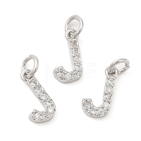 Brass Micro Pave Grade AAA Cubic Zirconia Charms ZIRC-P067-11P-J-NR-1