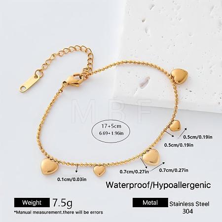 304 Stainless Steel Charm Bracelets for Women RB2528-4-1