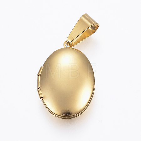 Ion Plating(IP) 304 Stainless Steel Locket Pendants X-STAS-H389-28G-1