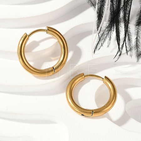 202 Stainless Steel Huggie Hoop Earrings X-EJEW-F111A-16mm-G-1