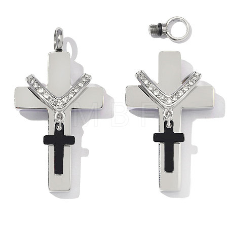 304 Stainless Steel with Crystal Rhinestone Pendants RB-OY001-78P-1