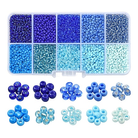 8500Pcs 10 Style Glass Seed Beads SEED-YW0001-80B-1