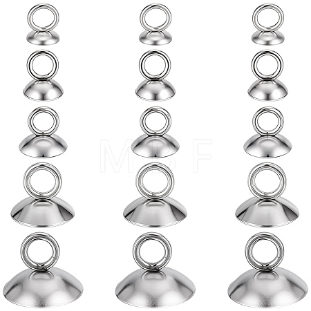 150Pcs 5 Styles 201 Stainless Steel Bead Cap Pendant Bails STAS-PA0001-05-1
