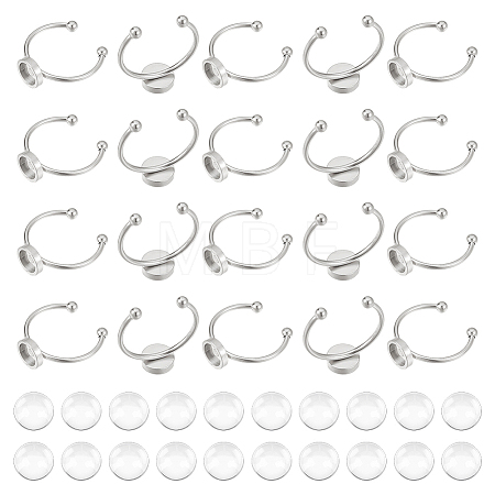 DIY Half Round Blank Dome Ring Making Kit DIY-UN0004-02-1