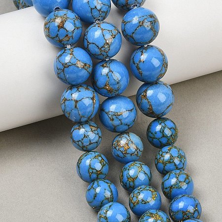 Synthetic Gold Line Turquoise Graduated Beads Strands GG-CBA2AE1-A03-B-1