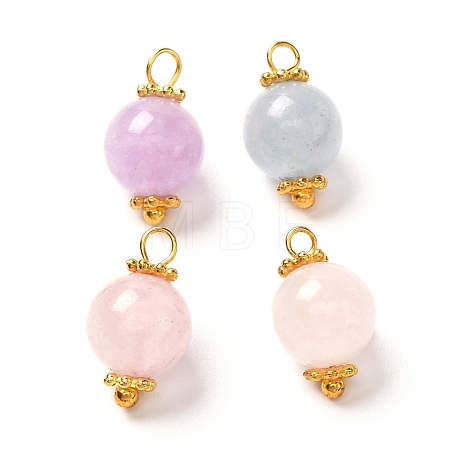 Natural Aquamarine & Rose Quartz & Amethyst Pendants PALLOY-JF00894-1