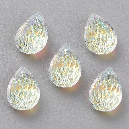 Embossed Glass Rhinestone Pendants GLAA-J101-05A-001AB-1