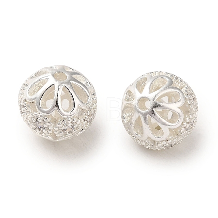 Rack Plating Brass Pave Cubic Zirconia Beads KK-M285-32A-S-1