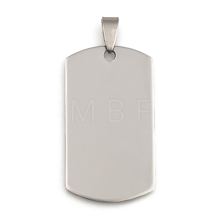 Non-Tarnish 201 Stainless Steel Rounded Rectangle Mirror Polished Finish Stamping Blank Tag Pendants LS-STAS-S030-03-1