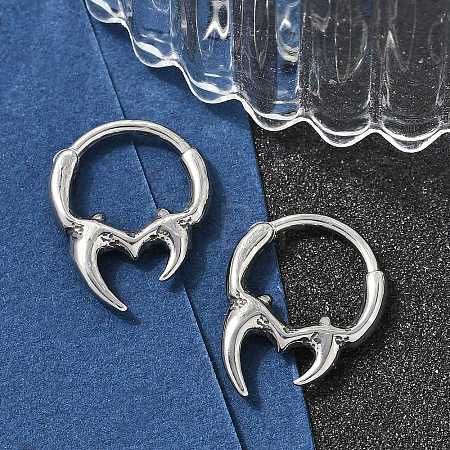 Horn 316 Surgical Stainless Steel Hoop Earrings EJEW-G416-28AS-1