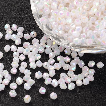 Bicone AB Color Plated Eco-Friendly Transparent Acrylic Beads X-TACR-A003-4mm-78-1