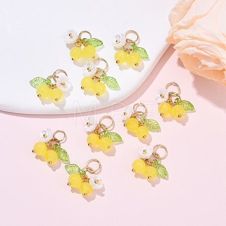 10Pcs Glass Pendants PALLOY-YW00093-02-1