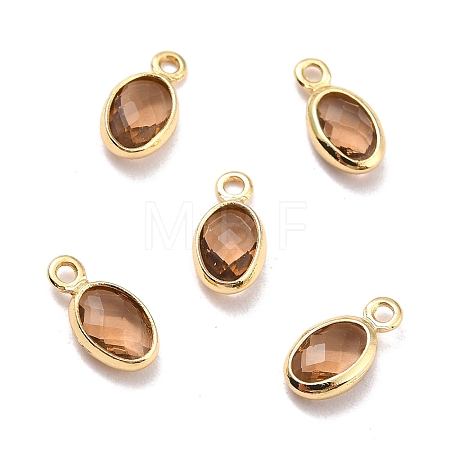 Eco-Friendly Brass with Glass Pendants KK-K268-01P-1