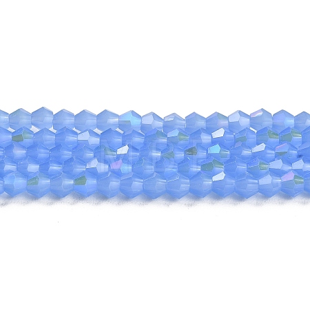 Imitation Jade Electroplate Glass Beads Strands GLAA-F029-J4mm-D04-1