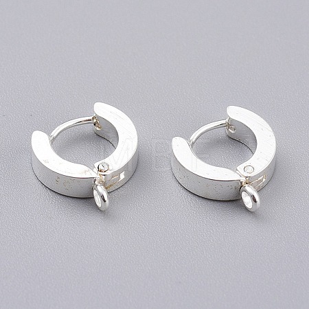304 Stainless Steel Huggie Hoop Earrings Findings STAS-I167-01C-S-1