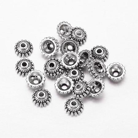 Tibetan Style Alloy Bead Caps X-LF1235Y-1