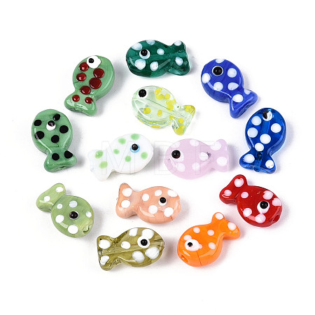 Handmade Lampwork Beads Strands LAMP-N036-08-1