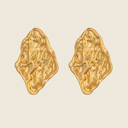 Textured Organic Shape 304 Stainless Steel Stud Earrings OD6068-1