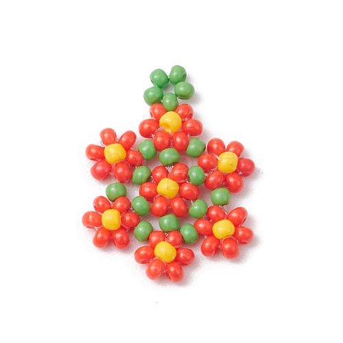 Seed Beads Beaded Charms PALLOY-MZ00417-02-1