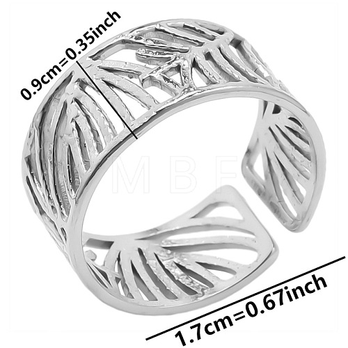 Minimalist Geometric Stainless Steel Open Cuff Ring for Unisex FF1991-1-1