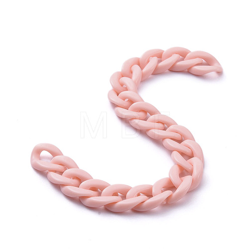 Handmade Opaque Acrylic Curb Chains AJEW-JB00662-06-1