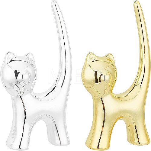 Porcelain Cat Shape Home Display Decorations DJEW-FG0001-10-1