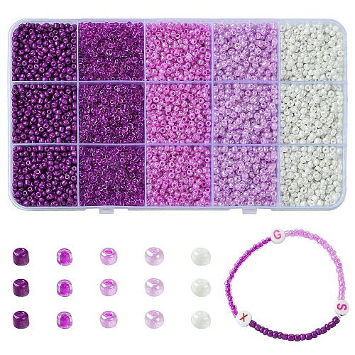 225G 5 Styles Glass Seed Beads SEED-YW0002-56A-1