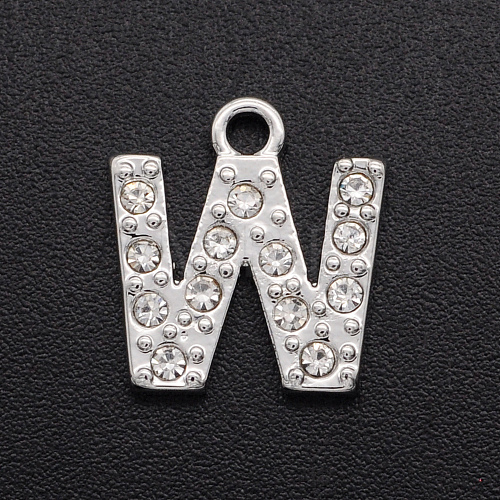 Alloy Rhinestone Charms PALLOY-S098-DA020-W-1