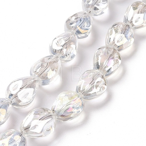 Transparent Electroplate Glass Beads Strands GLAA-C025-02E-1