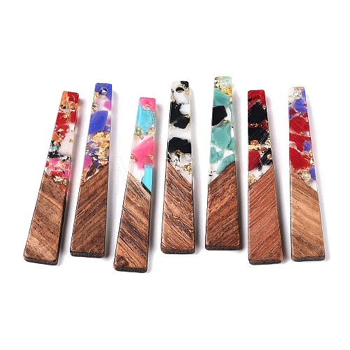 Epoxy Resin & Walnut Wood Pendants RESI-N039-117-1