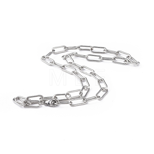 201 Stainless Steel Paperclip Chain Necklace for Men Women NJEW-I122-06P-1