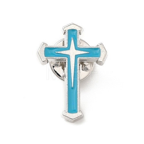 Cross Enamel Pin JEWB-C001-01G-1