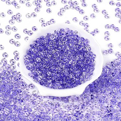 Spray Painted Transparent Glass Seed Beads SEED-T007-05I-1