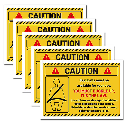 5Pcs Waterproof PVC Warning Sign Stickers DIY-WH0237-024-1