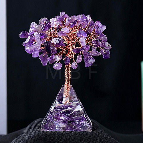 Natural Amethyst Chips Tree Decorations PW-WG33019-01-1